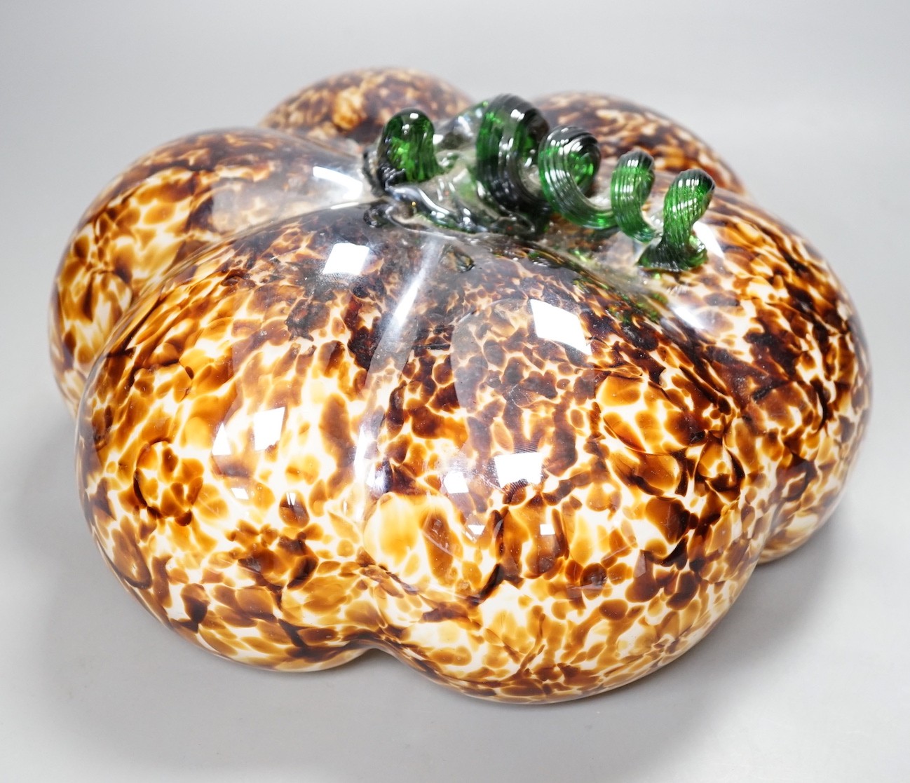 Studio glass figure of a pumpkin - 29cm diameter